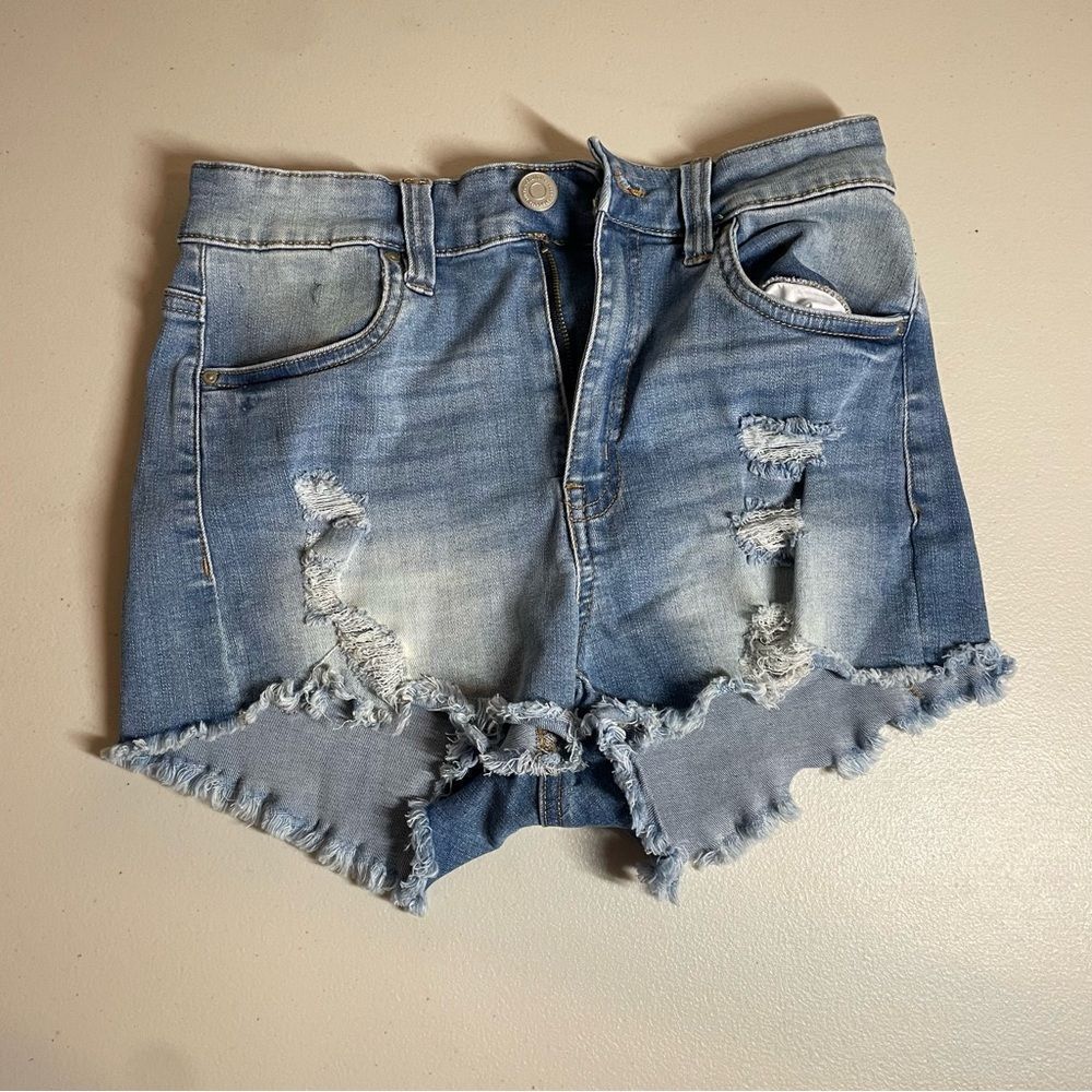 Charlotte Russe Distressed Denim Jean Shorts Size 3